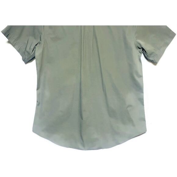 Nordstrom Button Up Shirt Men's Medium Short Sleeve Green Wrinkle Free - Picture 6 of 7